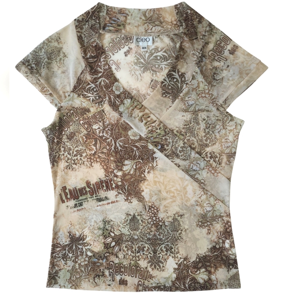 😍3/$25 Cleo Faux Wrap Sheer Blouse